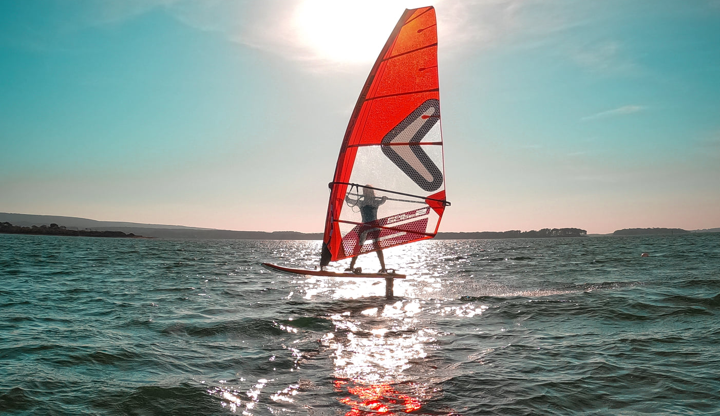 Foiling in Poole on a sunny day